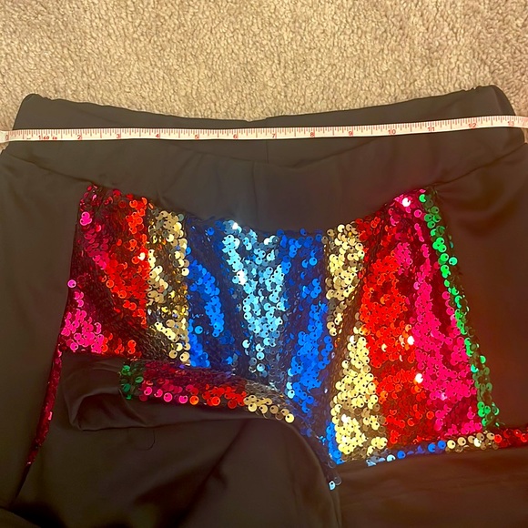 *SOLD* Rainbow sequin flare pants size S - Picture 8 of 9